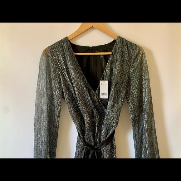 Banana Republic Metallic Faux Wrap Dress -NWT - Picture 11 of 11